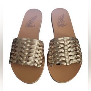 Ancient Greek Sandals Taygete Woven Platinum Size: 38